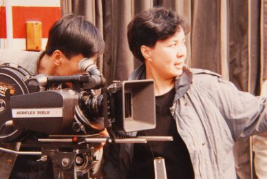 导演张暖忻在拍摄现场